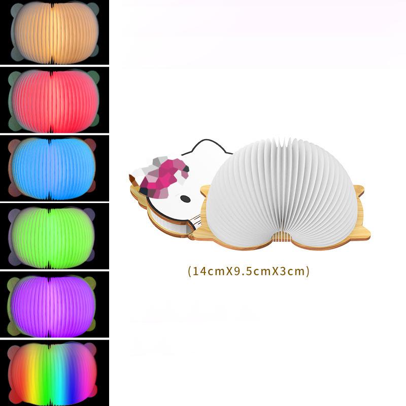 Cartoon Animals Folding Book Lamp Portable Paper Night Light Cute Kid's Desk Light USB Rechargeable for Home Decor Birthday Gift