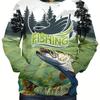 Men's 3d Long Sleeve Outdoor Wild Fishing Sports Print Hoodie Loose And Comfortable Hooded Sweatshirt Autumn Style Men's Clothes