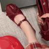 2025 Spring/Summer New Women's Mary Jane Shoes Fashion Bow Shoes Casual Low Heel Dresses Street Style Shoes