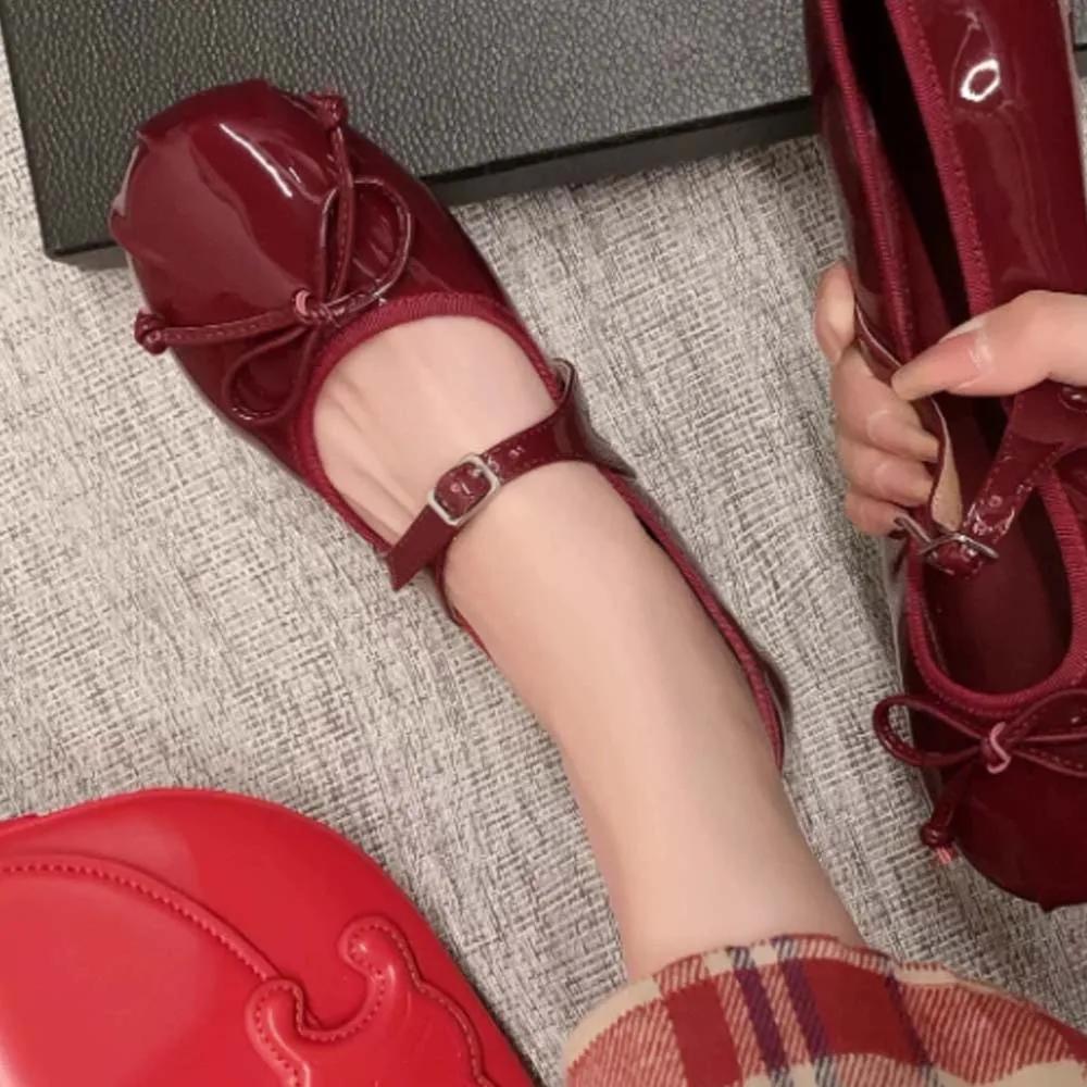 2025 Spring/Summer New Women's Mary Jane Shoes Fashion Bow Shoes Casual Low Heel Dresses Street Style Shoes