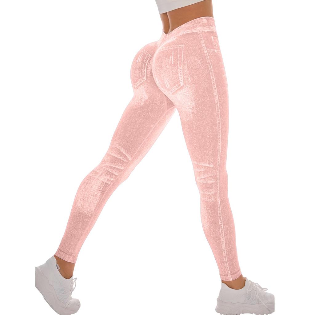 Женские повседневные бесшовные брюки для фитнеса с утягивающей спиной и V-образным вырезом для йоги