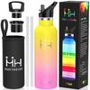 Kkapping Insulated Water Bottle with Straw, 750ml, Stainless Steel Sports Bottle, Includes Two Lids, Tea Strainer, and Cover, Vacuum Insulated, BPA-Fr
