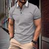 Мужская однотонная повседневная рубашка-поло с лацканами