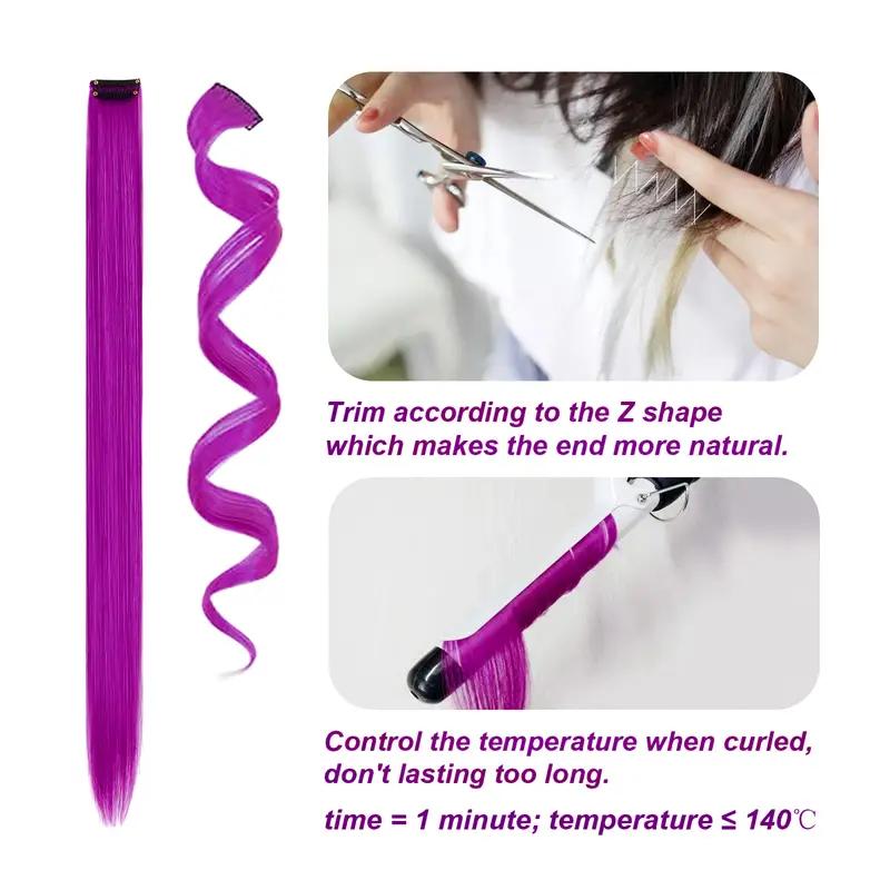 7 шт. цветные заколки для наращивания волос, 20 дюймов, разноцветные прямые заколки для волос в синтетических наращиваниях волос для женщин, девочек, детей