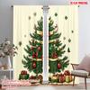 2pcs,2D Plane Printing Curtains Roller Blinds Christmas Tree Ornaments Festive Decorations Versatile 100% Polyester (without