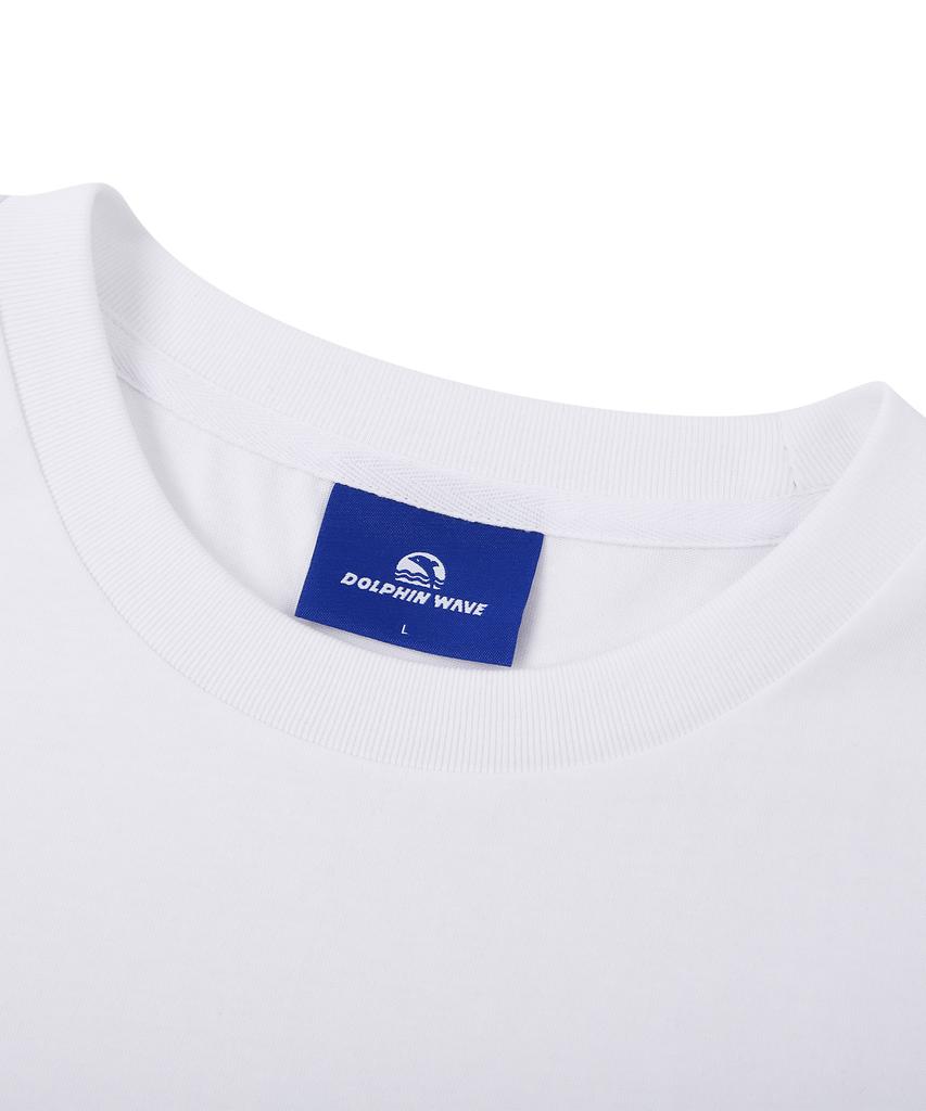 DOLPHIN WAVE APPAREL [Набор] Футболка с коротким рукавом и логотипом-аркой дельфина Белая и Шорты с одной складкой и логотипом-аркой Черные