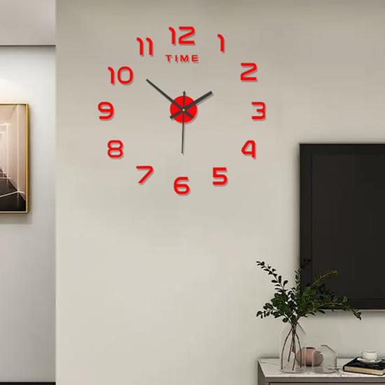 Nordic Style Wall Clock with Lasers Engraving 3D Digital Display Silent Sweep Movement Easy Installation Number Clock Room Decor