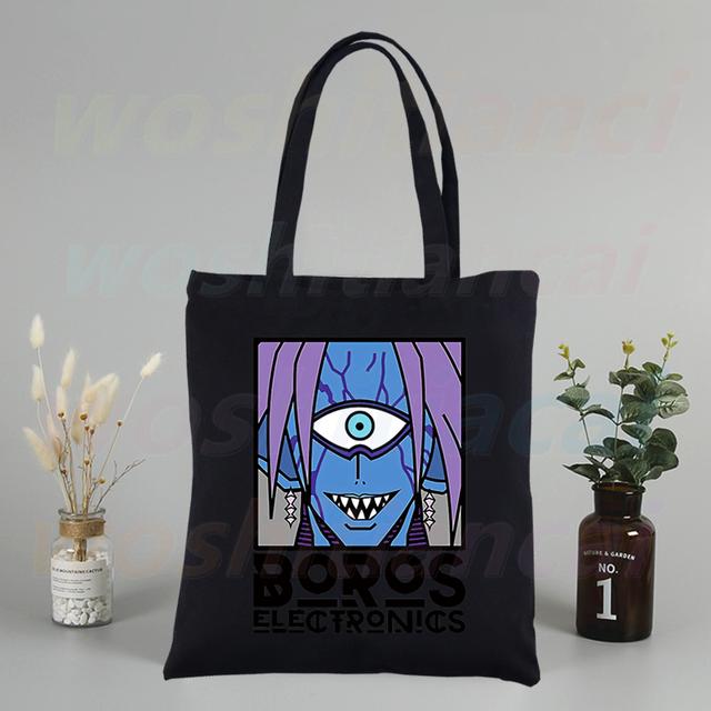 Холщовые сумки на плечо в стиле аниме One Punch Man, большая вместительная сумка Genos Saitama Sensei, сумка для колледжа, черная сумка для покупок