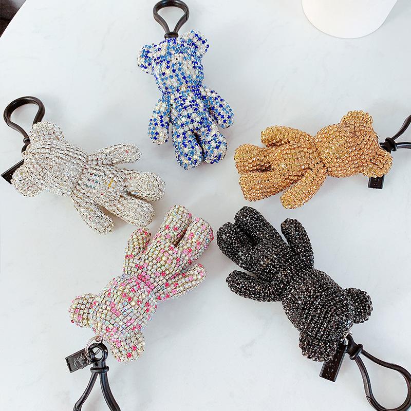 Симпатичные Роскошные Кристаллы Роскошный Мрачный Медведь Брелок Автомобильный Брелок Брелок Подвеска Женская Автомобильная Сумка Очаровательный Подвеска Подарки