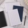 Блокнот на спирали с чистой сеткой, прочная обложка, книга для учета запасов, для использования дома и в офисе