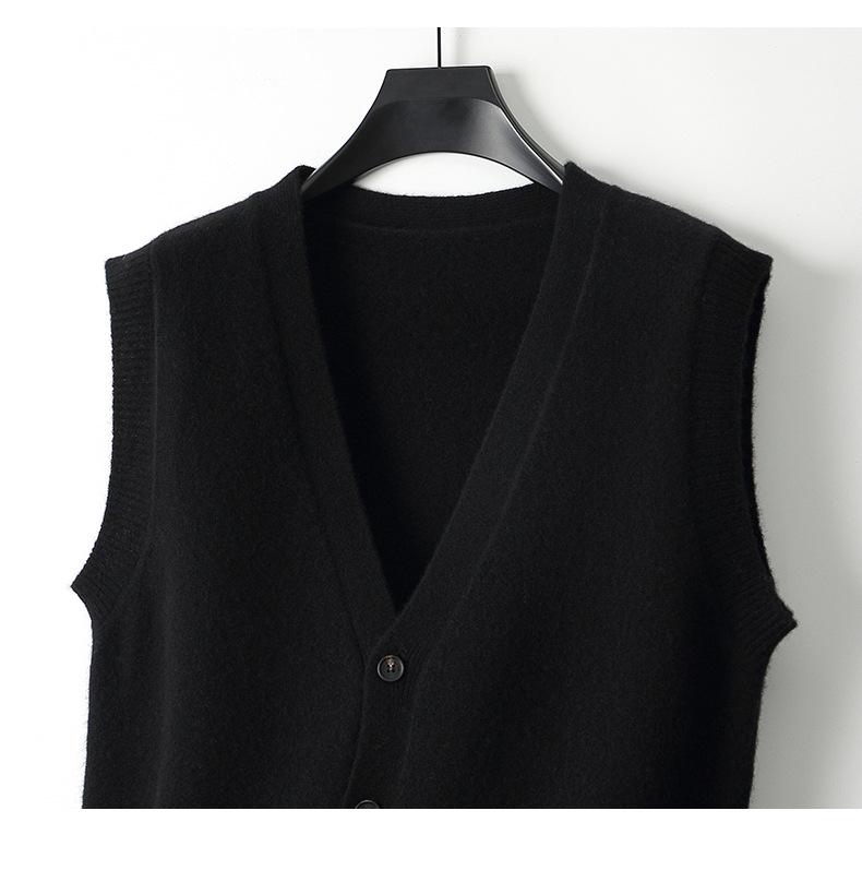 Мужской вязаный жилет однотонный 100% шерсть Business Casual - Коллекция Осень/Зима