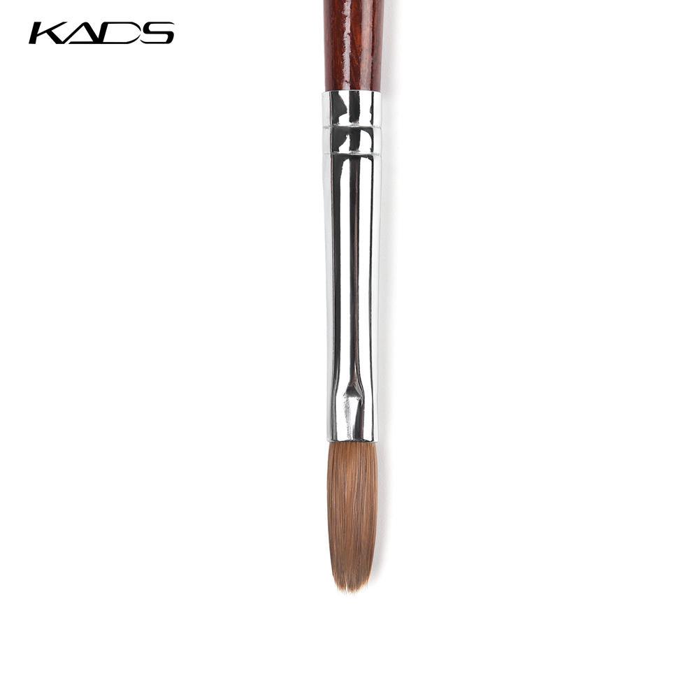 kads 6 # акриловая кисть для ногтей Kolinsky Sable, полигель для ногтей, кисть для наращивания ногтей, круглая плоская головка, красная деревянная ручка, кисти для геля для дизайна ногтей, инструмент