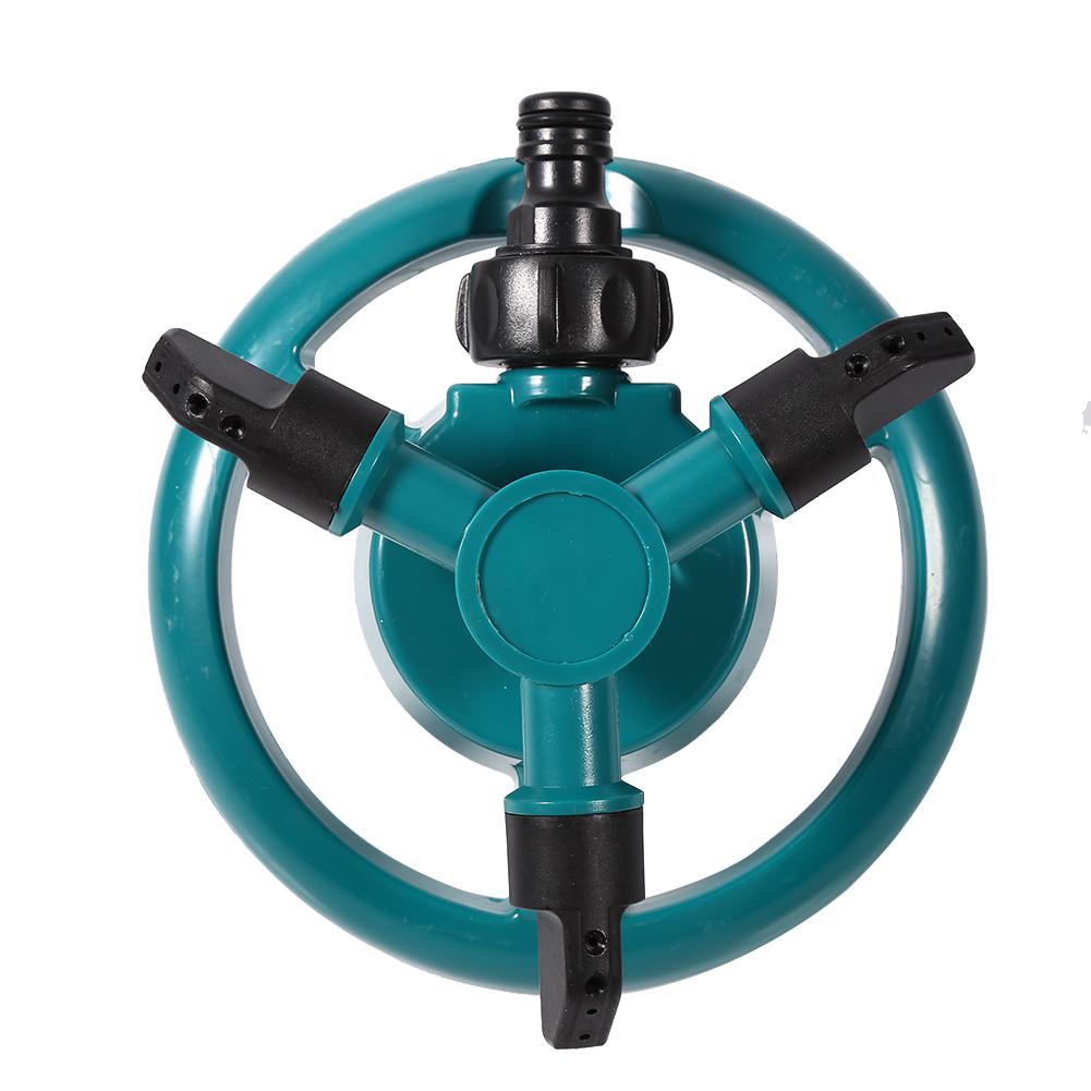 360 Degrees  Fully Circle Rotating Watering Sprinkler Irrigation System 3 Nozzle Pipe Hose for Garden