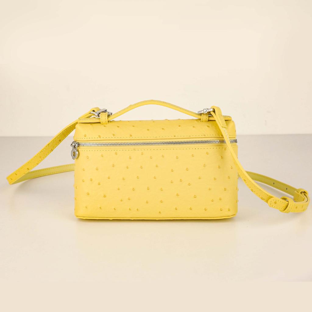 2025 Новая сумка для ланча из кожи первого слоя LP19, модный узор под страуса, модная универсальная сумка через плечо на одно плечо, косметичка