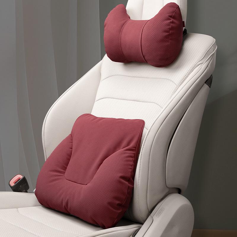 Car Headrest & Lumbar Support Pillow Set - 5-Piece Neck & Back Cushion for New Vehicles