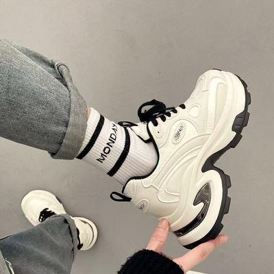 Ретро водонепроницаемые модные кроссовки на толстой подошве в гонконгском стиле, женские, осенние, новые, универсальные, ins, показывающие маленькие кроссовки