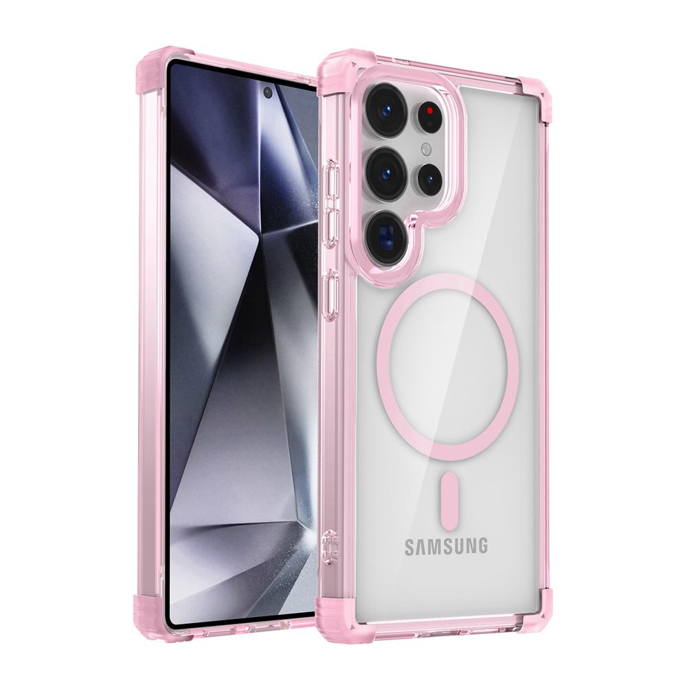 KEYSION Прозрачный противоударный чехол MagSafe для Samsung Galaxy S25 Ultra 5G Магнитная беспроводная зарядка Прозрачный чехол для телефона