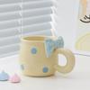 Жаропрочные керамические кружки с бантом, чашка для напитков, милые кофейные чашки для дома