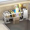 Self-Draining Sponge Holder Stainless Steel Dishcloth Rack Practical Sink Drain Rack  for Home