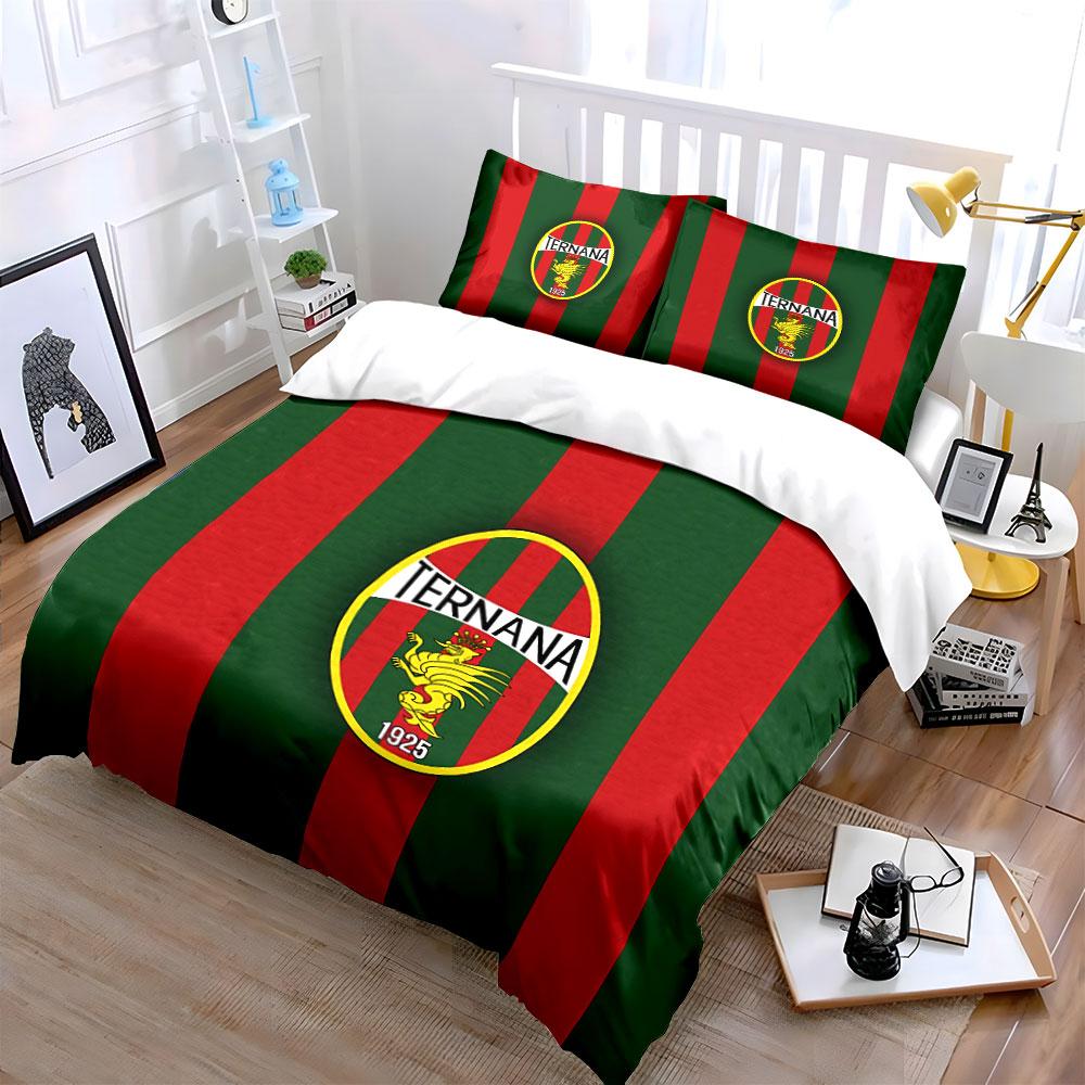 "Red Green Striped Ternana Set" Bedding Duvet Cover Set Duvet Cover Pillowcases (1 * Duvet Cover 2 * Pillowcases, without duvet insert)