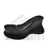 Super High Heel Thick Sole One-word Cool Slippers for Women's Summer Wear New Height-increasing Small Transparent Waterproof Table Sandals