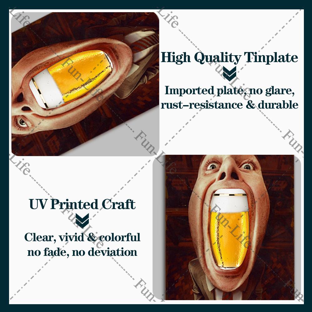 Beer Vintage Beauty Metal Bar Pub Cafe Shop Wall Decoration Men Tin Sign Art Poster Home Decor Iron Plate 20x30 Cm
