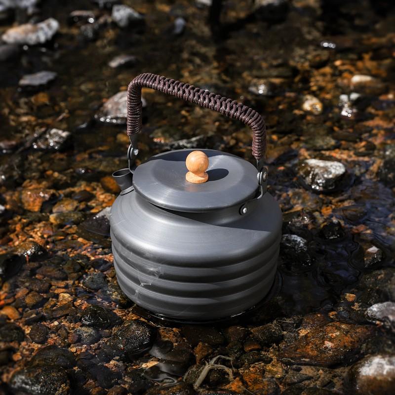 Портативный уличный чайник большой емкости для кемпинга из алюминиевого сплава, кофейник, дорожный чайник