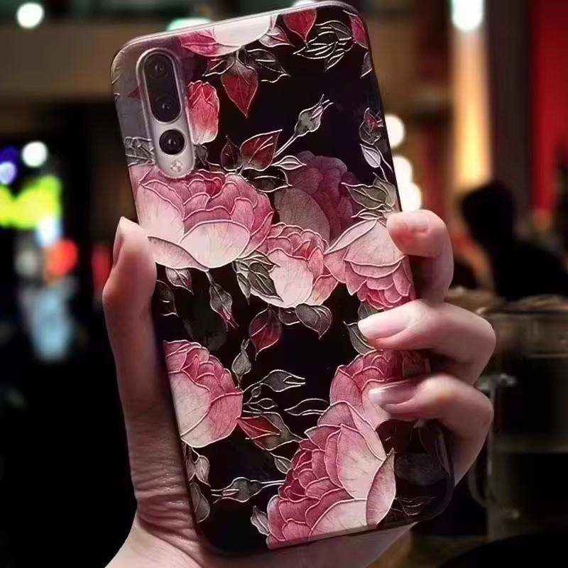 Чехол для Sony Xperia XZ2 / XZ2 Compact / XZ2 Premium, силиконовый чехол с 3D-рельефом цветов для Sony Xperia XZ2 Premium, мягкий