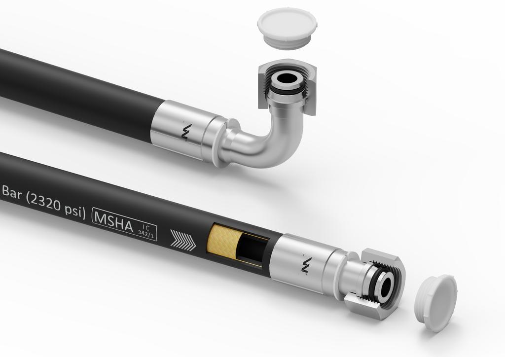 Smooth hydraulic hose with seal - thread M22x1.5 straight/90 degrees (elbow) -1500mm DN12-1SN (AK-13-1500; P11P12) 16.0MPa Waryński