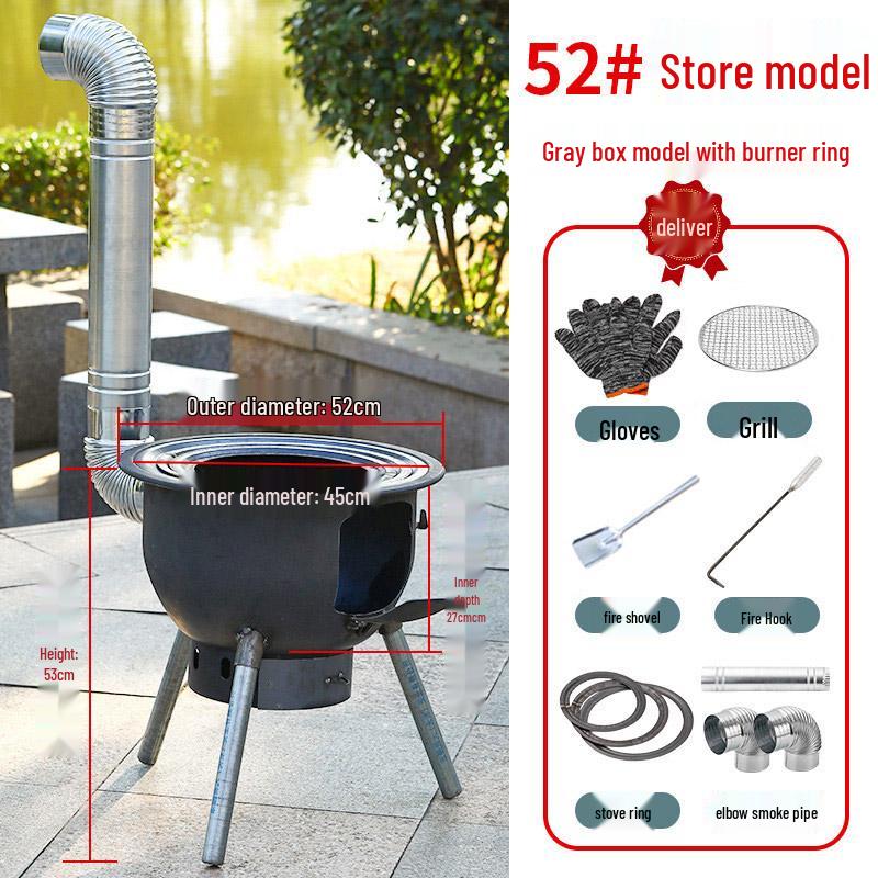 Rural Outdoor Portable Iron Wood-Burning Stove