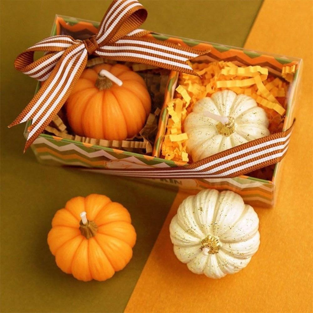 4Pcs/Set 3D Realistic Pumpkin Mold Halloween Theme Candle Making Mold For Epoxy Resin Art