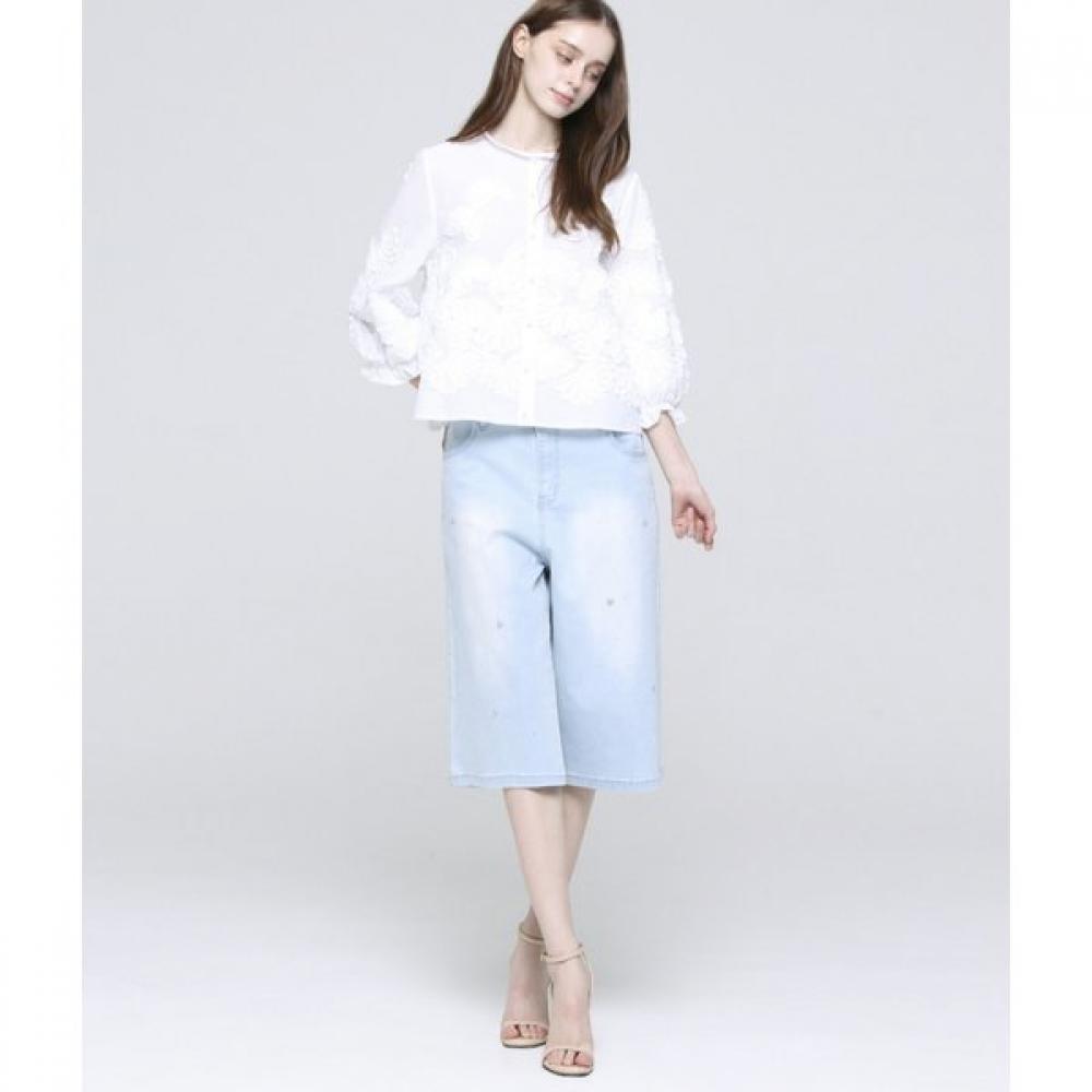 Son Jung Wan Women Frill Neck Flower Embroidery Shirt Zdr6262141