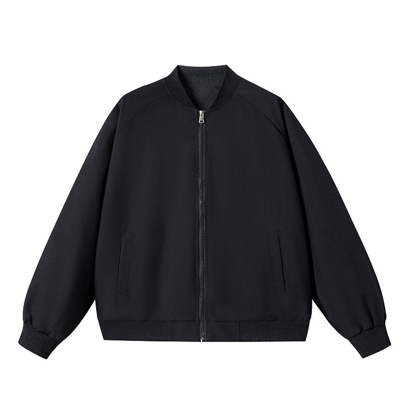 Baseball Collar Jacket Men's Autumn and Winter New Loose Solid Color Coat Handsome Casual Couple Joker Men and Women.