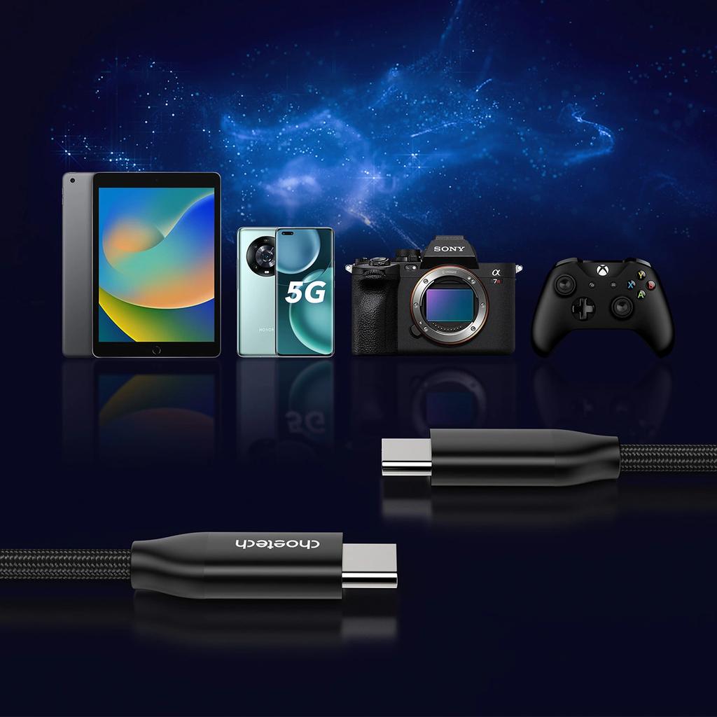 Choetech Charging And Data Cable Usb-C - Usb-C Pd3.1 240W 480 Mbps 2M Black (Xcc-1036)