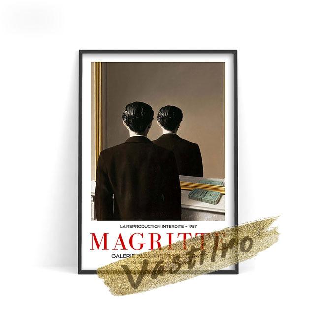 Rene Magritte Surrealist Exhibition Museum Posters Cannot Be Copied Classic Canvas Painting