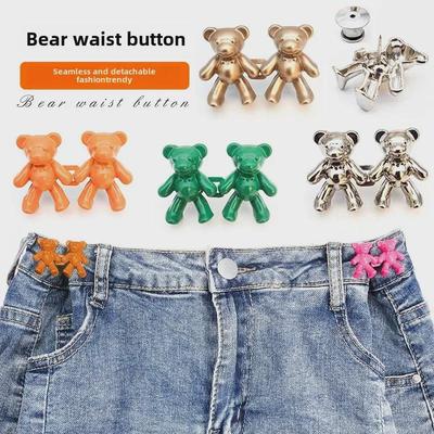 Утягивающие джинсы Bear Waist с регулируемой пряжкой на пуговицах - съемная утягивающая пара