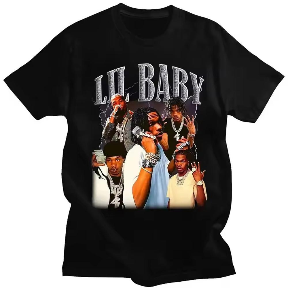 Hip Hop Rapper Lil Baby Graphic Print Unisex Clothing Tee Shirt Homme New short sleeve Round Neck Printing Pullover TShirt 50384