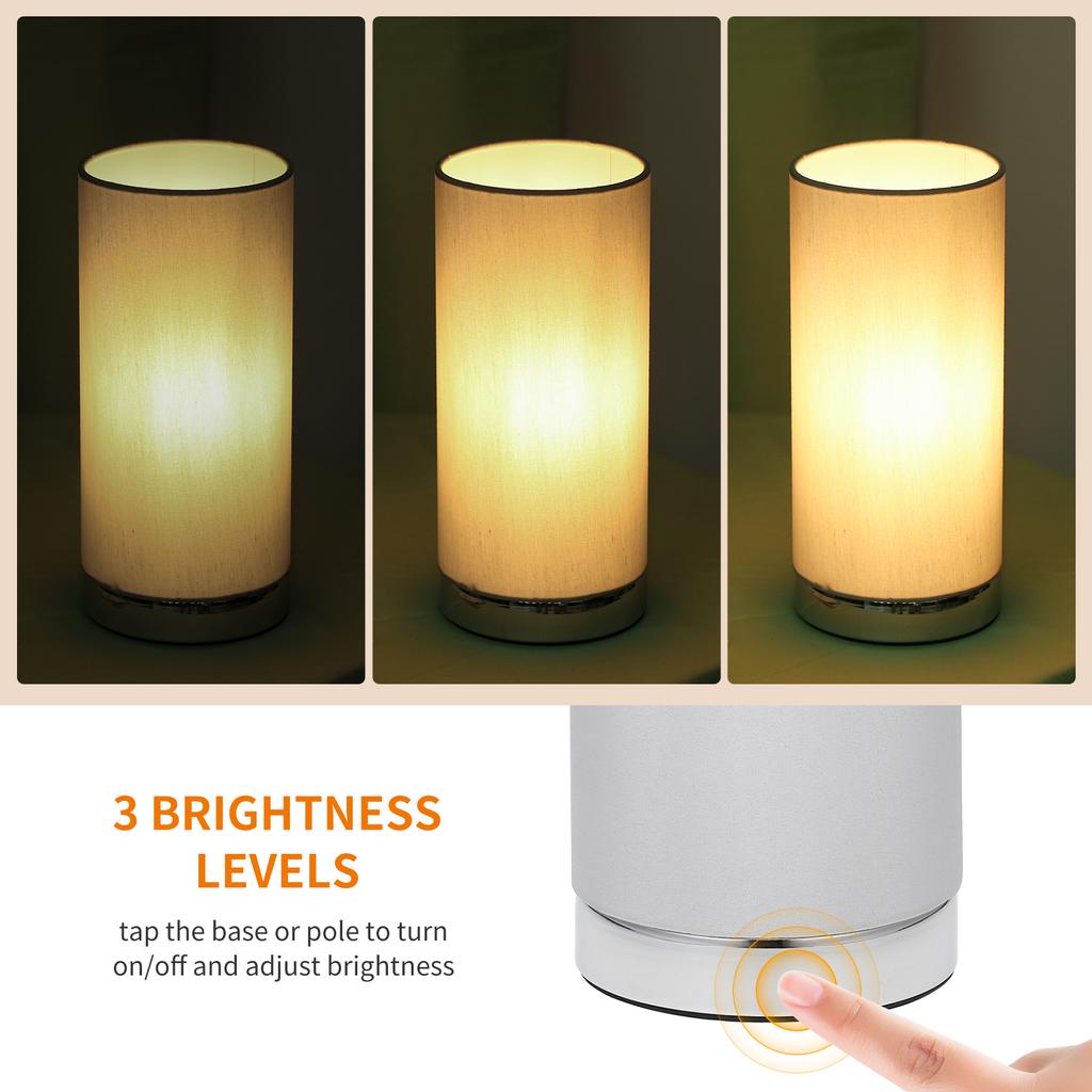 Touching Control Table Light Bedside 3 Way Dimmable Desk Lamp Modern Nightstand Night Lamp with