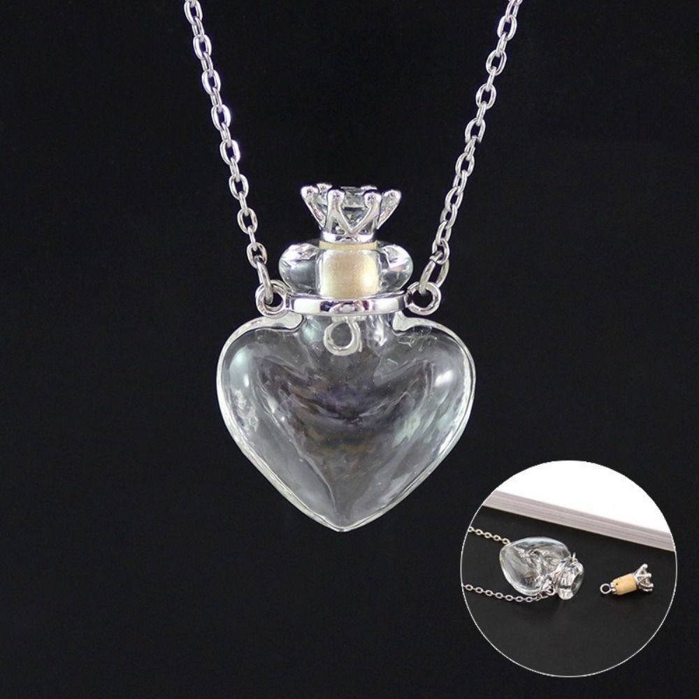 Transparent Openable Necklace Water Drop Mini Bottles Necklace Glaze Vial Pendant Jewelry Gift