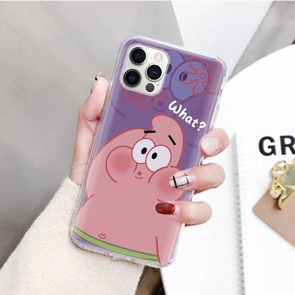 JS44 Губка Боб мультфильм прозрачный чехол для Samsung A04 A14 A23 M33 M53 Realme 10 9 C35 C55 VIVO Y02 X80 Infinix Hot 30 Note 11 Tecno Spark 8P Pro