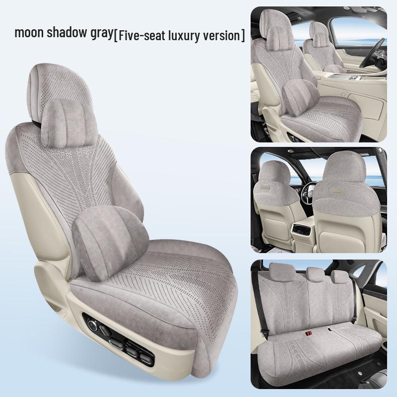 AITO M7 Car Seat Cushion, Universal All-Season Suede Saddle Pad for Six-Seater Vehicles