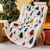 Christmas Throw Blanket Christmas Decorations Gifts For Women Sherpa Flannel Fleece Winter Holiday Blanket For Couch Sofa Bed