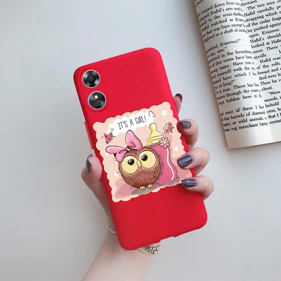 For OPPO A17 Phone Case CPH2477 Flower Butterfly Casing TPU Soft Silicone Back Cover for Oppo A17 A 17 Shell OppoA17 Bumper Capa