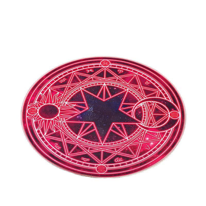 Cardcaptor Sakura Magic Circle Anime Carpet: Children's Round Floor Mat for Cloakroom or Hanging Basket