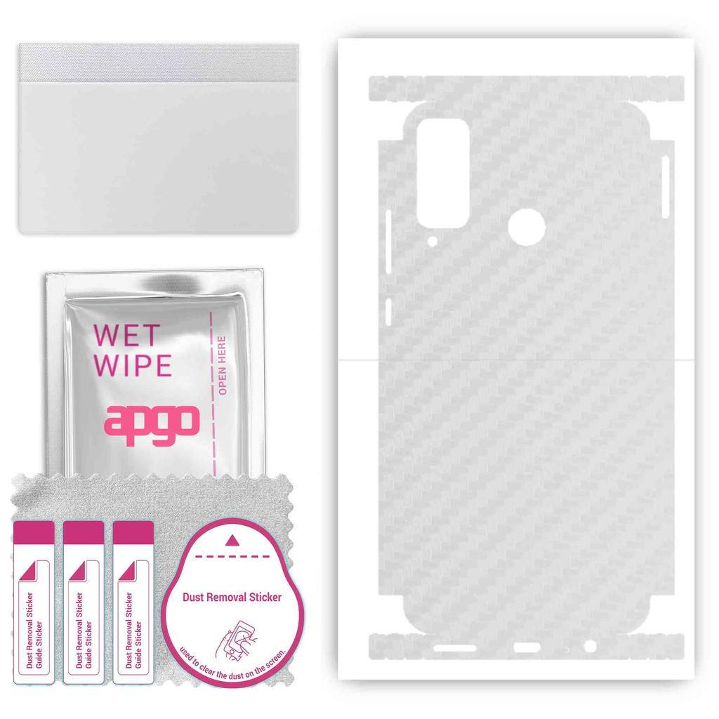 apgo Protective Skin Sticker for the Back+sides Compatible with Honor Play 4T, Full Wrap Film, Foil, Vinyl - Pattern Transparent Carbon