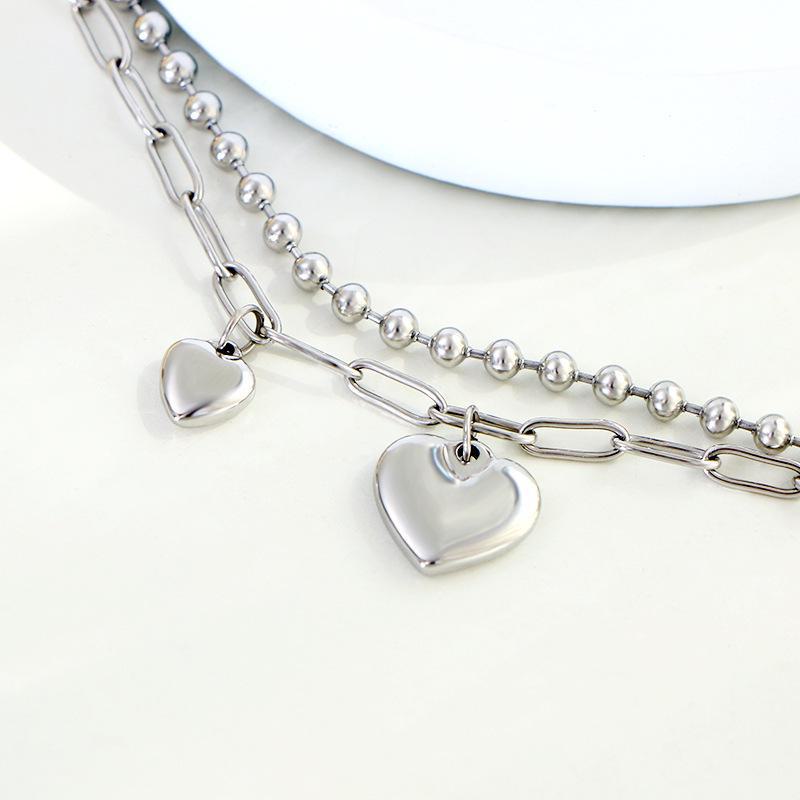 Double-Layer Heart Bracelet: Trendy Hip-Hop Design with Unique Style