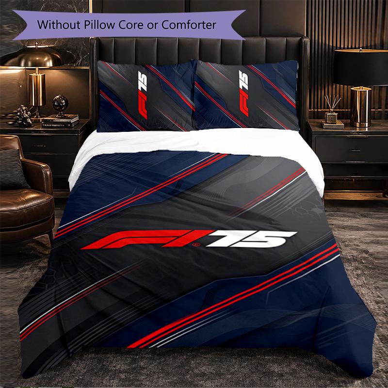 F1 Pattern Microfiber 3Pcs Bedding Set Decor Duvet Cover Set For Bedroom Home Use