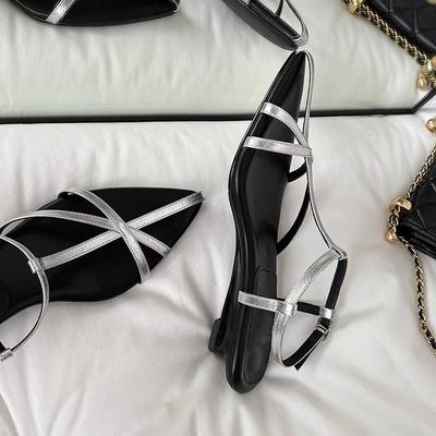 Винтажные нишевые римские сандалии с перекрестными ремешками, женские босоножки с открытым носком и острым носком на танкетке