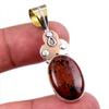 Натуральный обсидиан махагони драгоценный камень 925 проба цельное серебро двухцветная подвеска 1,75" J0Y46