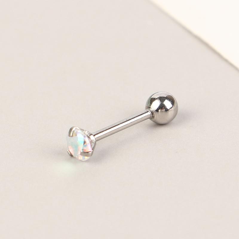 1 шт. маленькие серьги-гвоздики, серьги-гвоздики для хряща, цветные блестящие циркониевые титановые стальные антиаллергические модные украшения для женщин